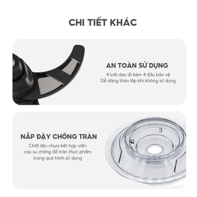 Máy xay thịt đa năng cối thủy tinh, LEBENLANG LBL1930 công suất 400W, dung tích 1200ml, bảo hành 2 năm – hàng chính hãng