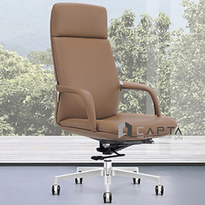 Ghế giám đốc nữ da công nghiệp cao cấp chân xoay hợp kim nhôm nhập khẩu CM4410-P