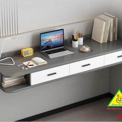 Bàn làm việc, bàn trang điểm treo tường bằng gỗ  BTT401 - Nội thất lắp ráp Viendong Adv