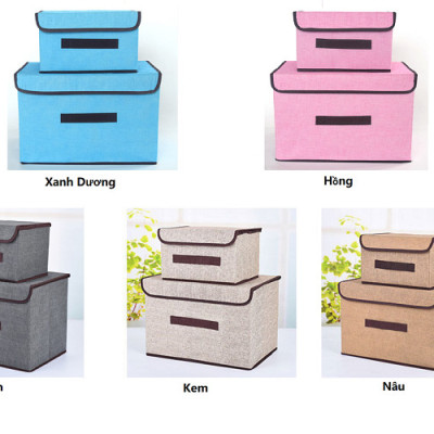Combo 2 Hộp Vải ĐựngQuần Áo , Vật Dụng Có Thể Xếp Gọn Khi Không Sử Dụng - Chính Hãng GROFA