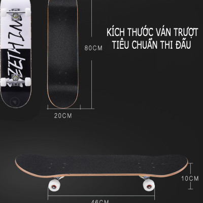Ván Trượt Thể Thao Mặt Nhám Kích Thước 80cm Chịu Lực 120kg Đại Nam Sport + Kèm Túi Đựng Ván (Chọn Màu)