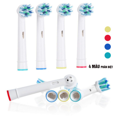 Cho máy Oral B Braun Cross Action EB50A, Bộ 4 đầu bàn chải đánh răng điện đánh tan mảng bám Minh House