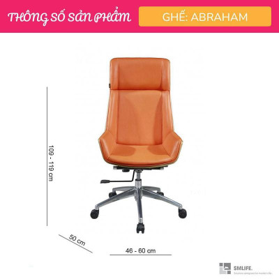 Ghế lãnh đạo lưng cao ốp gỗ SMLIFE Abraham