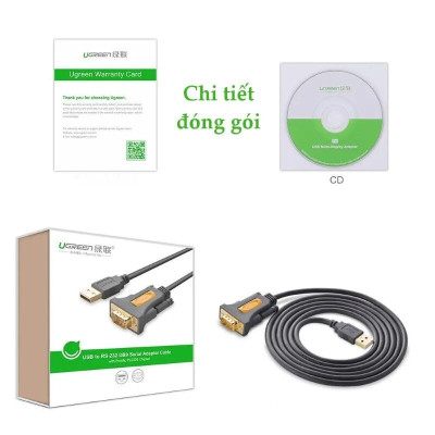 Ugreen UG20210CR104TK 1M Cáp tín hiệu chuyển đổi USB 2.0 sang COM RS232 cao cấp - HÀNG CHÍNH HÃNG