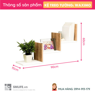 Giá đỡ sách trưng bày phòng khách treo tường SMLIFE Waximo