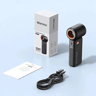 Quạt cầm tay turbo mini siêu mát Pin trâu 5000 mAh, nhỏ gọn linh hoạt hiệu WARMCO - 100 chế độ gió, dùng liên tục 18h (tùy mức gió), thiết kế đẹp, bền - hàng nhập khẩu