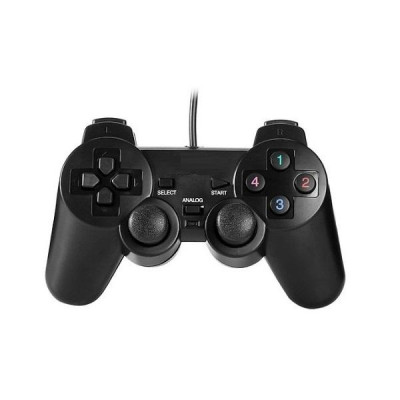 Tay cầm chơi game cho PC/Laptop cổng USB đen (có gạt Analog) có rung tay đơn - Hàng nhập khẩu