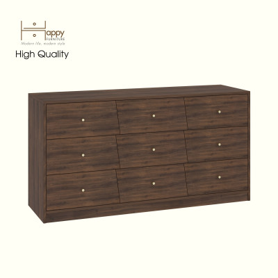 HAPPY FURNITURE , Tủ lưu trữ 9 ngăn kéo - DALEY ,THK_347 , 149cm x 45cm x 77cm DxRxC