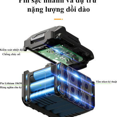 Thổi Bụi Pin Cầm Tay ABG Thể Cơ Điện Máy Thổi Bụi Không Dây Thuận Tiện Hơn Khi Sử Dụng Với Thiết Kế Kiểu Dáng Hiện Đại Ứng Dụng Nhiều Trong Các Xưởng Mộc, Vệ Sinh Máy Móc, Nhà Cửa, Lông Thú Cưng, Ô tô – Hàng Chính Hãng