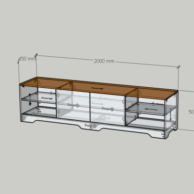 HAPPY FURNITURE , Kệ TV 2 cửa mở - SAFA , KTV_113 , 200cm x 45cm x 50cm DxRxC