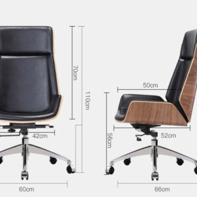 Ghế giám đốc da bò lưng ốp gỗ cao cấp có tựa đầu NB1004, công thái học lưng ốp gỗ chống mỏi lưng