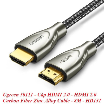 Ugreen UG50111HD131TK 8M màu Đen Cáp tín hiệu HDMI chuẩn 2.0 dây bọc lưới đầu hợp kim cao cấp - HÀNG CHÍNH HÃNG
