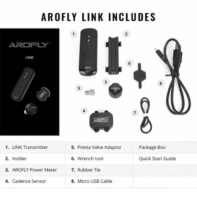 AROFLY LINK A1 - The Smallest and Most Affordable POWER METER, Connects with other Bike Computers via ANT+ or Bluetooth
