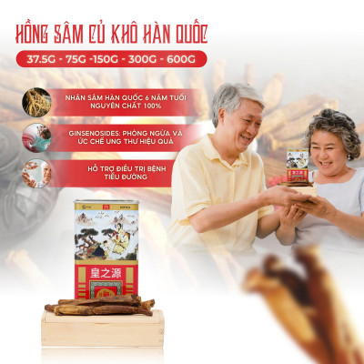Hồng sâm củ khô 75g Hg Bio - quà tặng sang trọng chất lượng