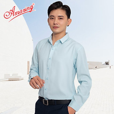 Áo sơ mi nam kiểu Hàn Quốc, form slim fit tôn dáng đẹp, đa dạng sắc màu, thương hiệu Amazing