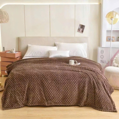 Chăn Hè, Chăn Văn Phòng Lông Tuyết Kẻ Ô Vuông Nhập Khẩu, Kích Thước 2m2 x 2m - HÀNG CHÍNH HÃNG MINIIN