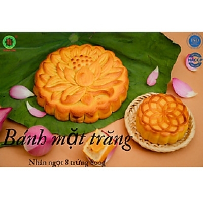 BÁNH TRUNG THU MẶT TRĂNG 002: HẠT SEN MACCA - KHOAI MÔN HẠNH NHÂN 8 TRỨNG 800G ( 2 LOẠI NHÂN TRONG CÙNG 1 BÁNH) - VIỆT NAM