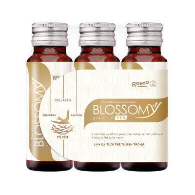 Nước uống collagen tổ yến giúp đẹp da, tăng cường sức khỏe Blossomy Premium lốc 3 chai x 50ml