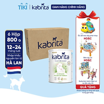Thùng 6 lon Sữa dê Kabrita số 2 cho trẻ từ 12- 24 tháng - Lon 800g