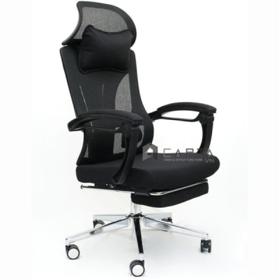 Ghế văn phòng ngả lưng duỗi chân có gối tựa đầu nhập khẩu Ghế làm việc lưng lưới cao cấp CR4321-M