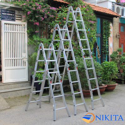 Thang nhôm gấp 4 khúc Nikita Nik44 chân thẳng