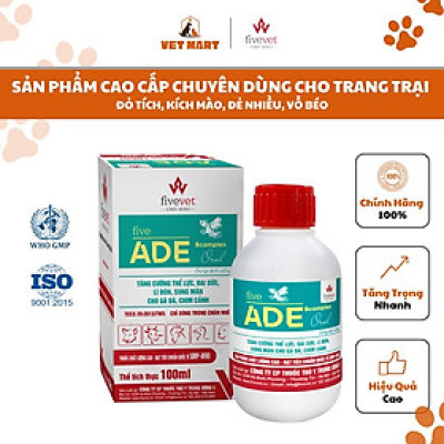 [100ML] FIVE-ADE.BCOMPLEX.ORAL - Chuyên dùng cho trang trại, Đỏ tích, kích mào, đẻ nhiều, vỗ béo, tăng trọng nhanh
