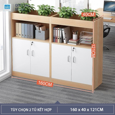 Tủ Gỗ Đựng Hồ Sơ Văn Phòng 2 Cửa Có Khóa, Hộc Tủ Mở Rộng Hiện Đại Thương Hiệu SIB Decor HS23