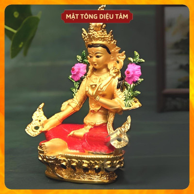 Tượng phật tara xanh thờ cúng mật tông Tây Tạng , tượng phật để ô tô