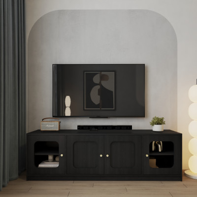 HAPPY FURNITURE , Kệ TV 4 cửa mở - NOAH , KTV_111 , 180cm x 45cm x 55cm DxRxC