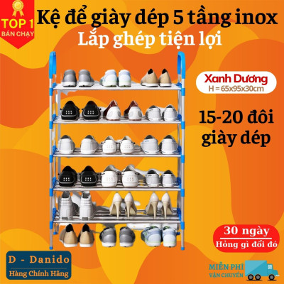 Kệ Để Giày Dép 05 Tầng Khung Inox, Giá Để Giày Inox 05 Tầng, Giày Dép, Kệ Để Đồ, Kệ Sách Loại Cao Cấp miDoctor