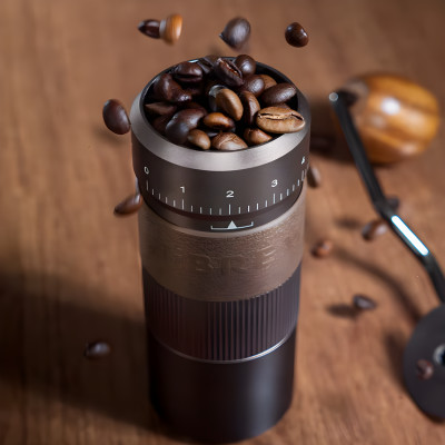 Máy xay hạt cà phê cầm tay chuyên nghiệp, lưỡi xay 6 cánh core kép, 55 cấp độ và 11 Level. Thương hiệu Mỹ cao cấp HiBREW - G4B. Hàng chính hãng