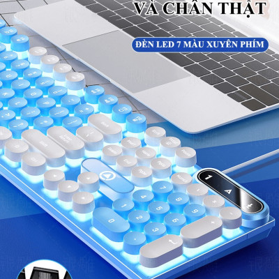 Bàn phím YINDIAO K600 giả cơ nút tròn nhiều màu sắc và có đèn led xuyên phím chuyên game - HÀNG CHÍNH HÃNG