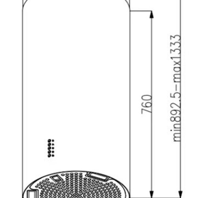Máy Hút Mùi Hình Ống Kaff KF-IS380CRB (màu đen) KF-IS380CRS (màu inox) - Hàng Chính Hãng 