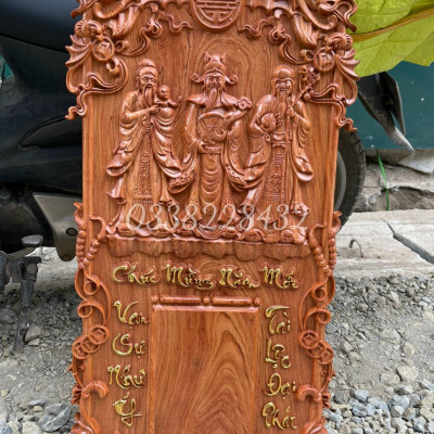 Đốc lịch treo từng bằng gỗ hương đá kt cao 37×77×3cm