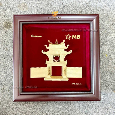 Tranh văn miếu Quốc Tử Giám( 20 x 20cm ) dát vàng MT Gold Art- Hàng chính hãng, trang trí nhà cửa, quà tặng sếp, đối tác, khách hàng.