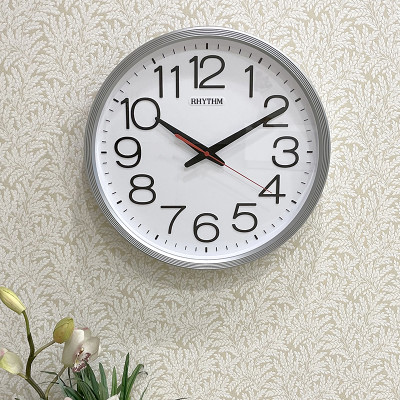 Đồng hồ treo tường Nhật Bản Rhythm CMG495CR19,Kích thước 36.0 x 4.4cm, 855g, Vỏ nhựa cao cấp, dùng PIN