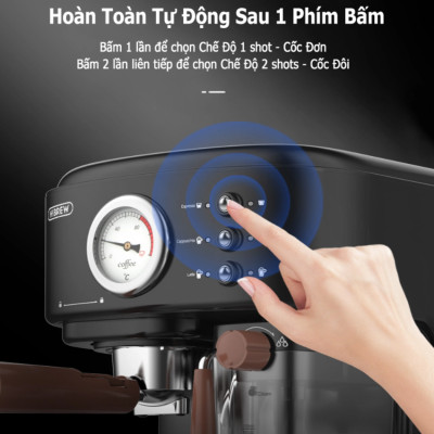 Máy pha cà phê Espresso chuyên nghiệp, thương hiệu Mỹ HiBREW cao cấp H8A, 1250W, 19 Bar - Bảo hành 12 Tháng, Hàng chính hãng