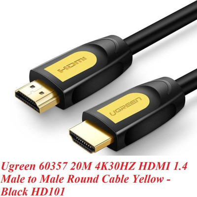 Ugreen UG60357HD101TK 20M 4K30HZ HDMI 1.4 cáp màu đen đầu vàng - HÀNG CHÍNH HÃNG