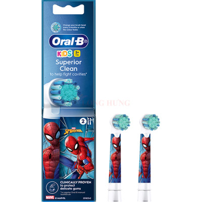 Đầu bàn chải điện trẻ em Oral-B Kids 3+ Superior Clean Spider-Man EB10s 20180342 (Set 2 cái) - Hàng chính hãng