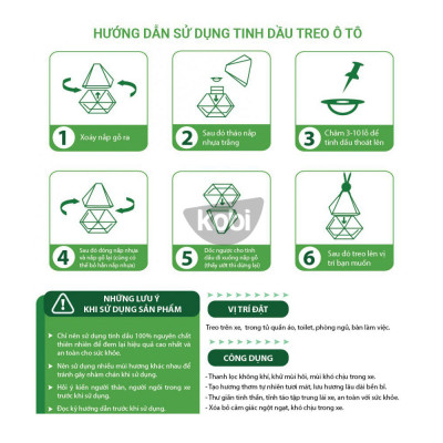 Combo 3 Tinh Dầu Oải Hương, Hoa Lài, Sả Chanh KOBI Treo Xe Ô Tô, Treo Phòng Ngủ, Treo Nhà Vệ Sinh, Treo Tủ Quần Áo, Xịt Thơm Xe, Khử Mùi Xe Mới, Chống Say Xe, Giúp Bạn Thư Giãn Trên Đường