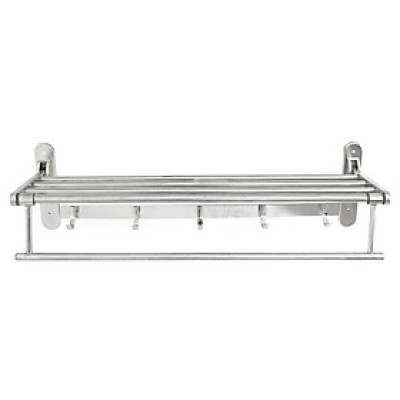 [Chính hãng Qui Phúc] Máng khăn xếp inox 304, có móc treo tiện lợi 6 tấc