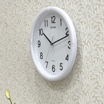 Đồng hồ treo tường Nhật Bản Rhythm CMG434NR03, Kích thước 28.0 x 4.3cm, 580g ,Vỏ nhựa cao cấp, dùng Pin