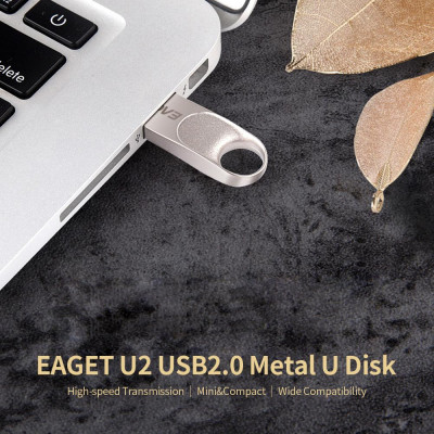 USB lưu trữ EAGET U2 USB Flash Drive 8GB Tốc độ cao Không thấm nước Chống va đập U Disk Dung lượng lớn cho PC