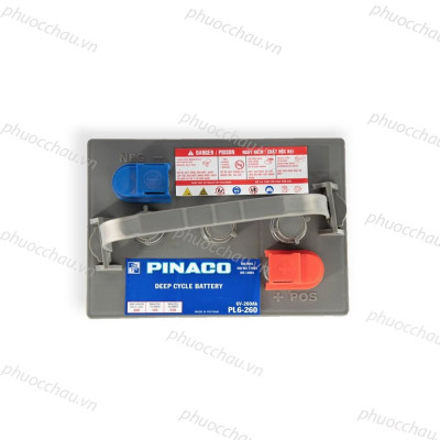 Ắc Quy Xe Điện PINACO PL 6-260 6V-260Ah, acquy dùng cho xe golf, xe điện