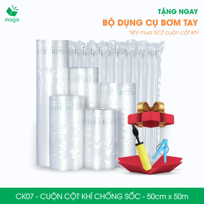 Cuộn cột khí chống sốc - 50cm x 50m - Xốp hơi, đệm hơi đóng gói hàng dễ vỡ - CK07