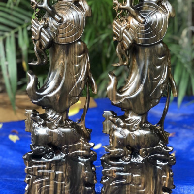 Tượng đạt ma sư tổ bằng gỗ mun kt cao 40×12×10cm