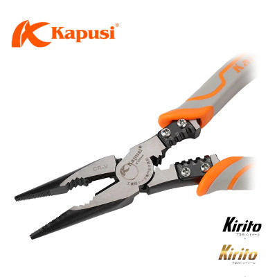 Kìm nhọn đa năng 9inch 225mm KAPUSI Japan K-8068, thép CRV độ cứng cao lưỡi kìm sắc