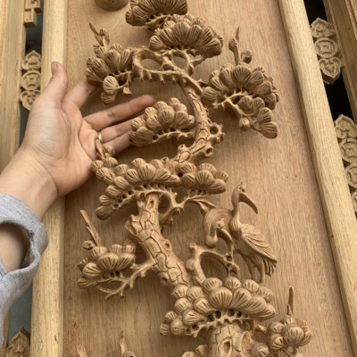 Tranh tứ quý bốn mùa trạm khắc bốn mùa và  tứ linh  bằng gỗ gụ kt 47×147×7cm,