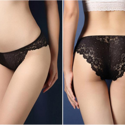 Quần lót nữ ren thêu hoa - Màu đen