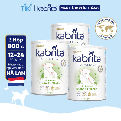 Combo 3 lon Sữa dê Kabrita số 2 cho trẻ từ 12- 24 tháng - Lon 800g